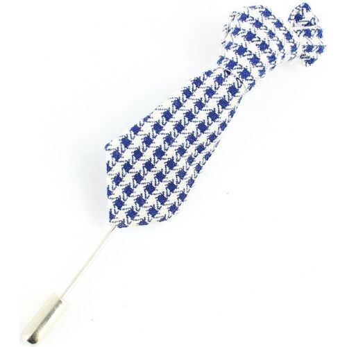 Montres & Bijoux Femme Broches / Epingles Cravate Avenue Signature Boutonnière mini cravate pied de poule Bleu