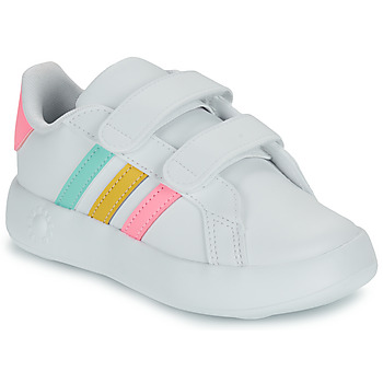 Chaussures Fille Baskets basses Adidas brown Sportswear GRAND COURT 2.0 CF I Blanc / Multicolore