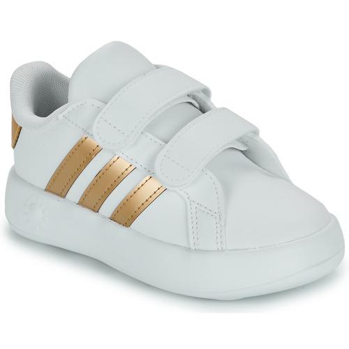 Chaussures Fille Baskets basses jewelry Adidas Sportswear GRAND COURT 2.0 CF I Blanc / Doré