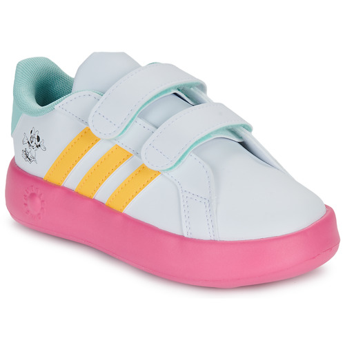 Chaussures Fille Baskets basses jewelry Adidas Sportswear GRAND COURT MINNIE CF I Blanc / Rose