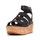 Chaussures Femme Sandales et Nu-pieds FitFlop ELOISE LEATHER/CORK STRAPPY WEDGE SANDA LS Noir