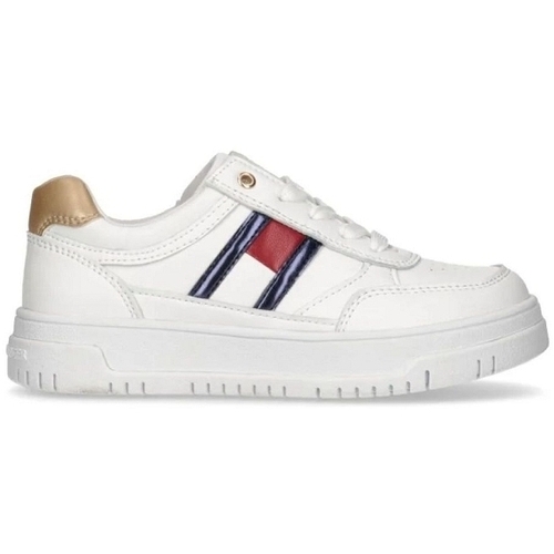 Chaussures Femme Baskets mode Tommy Hilfiger FLAG LOW CUT LACE-UP SNEA Blanc