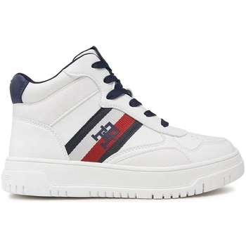 Chaussures Femme Baskets mode Tommy Hilfiger STRIPES HIGH TOP LACE-UP Blanc