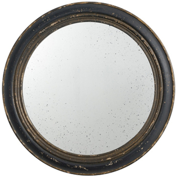 Maison & Déco Miroirs La Grande Prairie Miroir rond noir vintage 60x60x2cm Noir