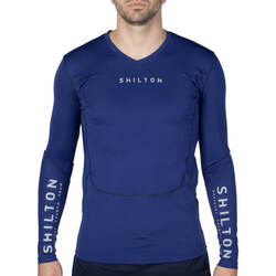 T-shirt mélange con stampa Blu