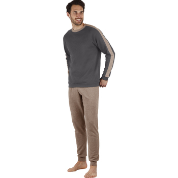 Vêtements Homme Pyjamas / Chemises de nuit Admas Pyjama tenue d'intérieur pantalon et haut manches longues Gris