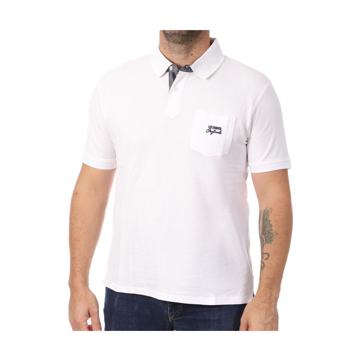 Vêtements Homme T-shirts & Polos Lee Cooper LEE-011121 Blanc