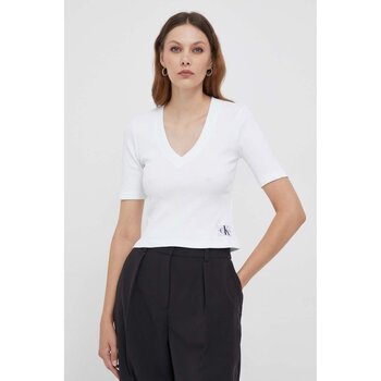 Vêtements Femme T-shirts cinzento & Polos Calvin Klein Jeans J20J222379 Blanc