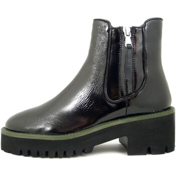 Chaussures Femme Boots Pregunta Pulls & Gilets en Cuir Brillant, Zip - 2324001 Noir