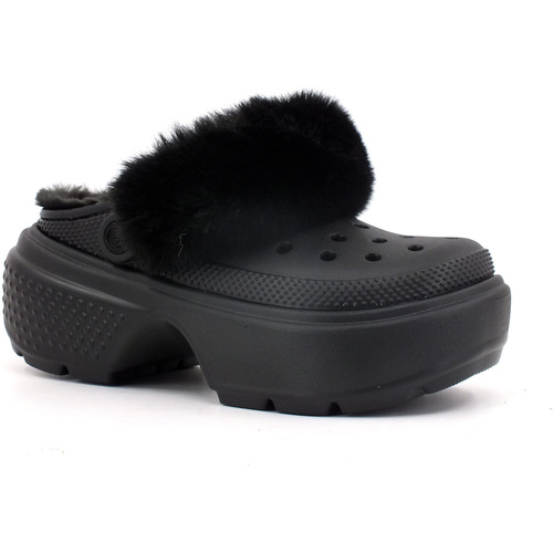 Chaussures Femme Multisport Crocs Stomp Lined Clog Ciabatta Pelo Donna Nero 208546-001 Noir