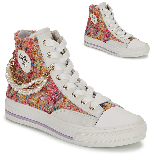 Chaussures Femme Baskets montantes Meline  Blanc / Multicolore