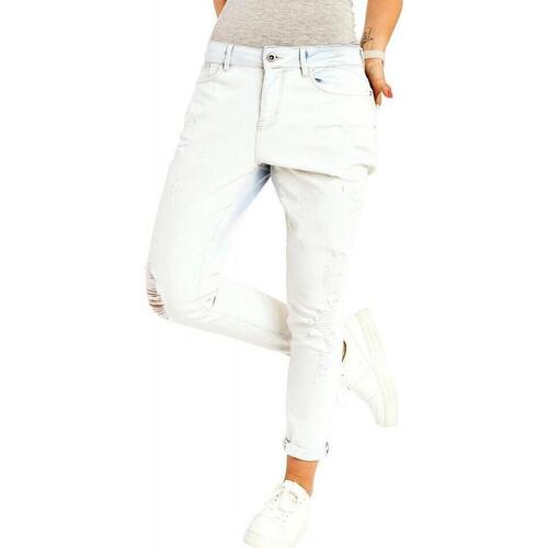 Vêtements Femme Pantalons Only Lima Boyfriend Jeans L32 - White Blanc