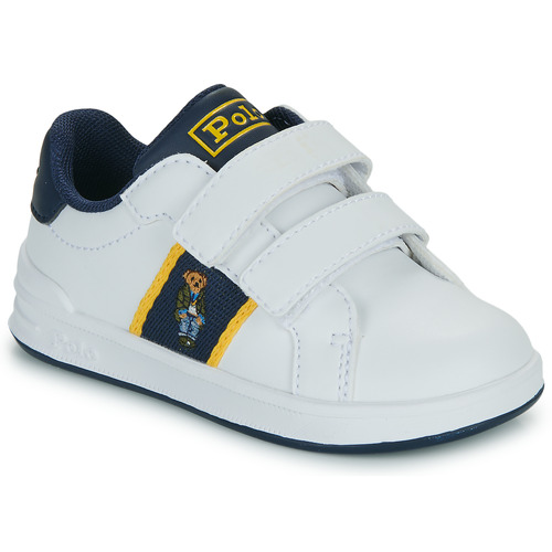 Chaussures Enfant Baskets basses Vestes en jean HERITAGE COURT BEAR EZ Blanc / Marine / Jaune