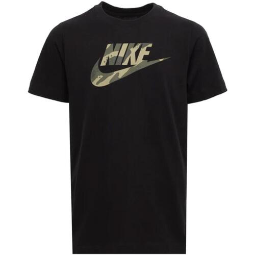 Vêtements Garçon T-shirts manches courtes Nike K nsw tee club seasonal camo Noir