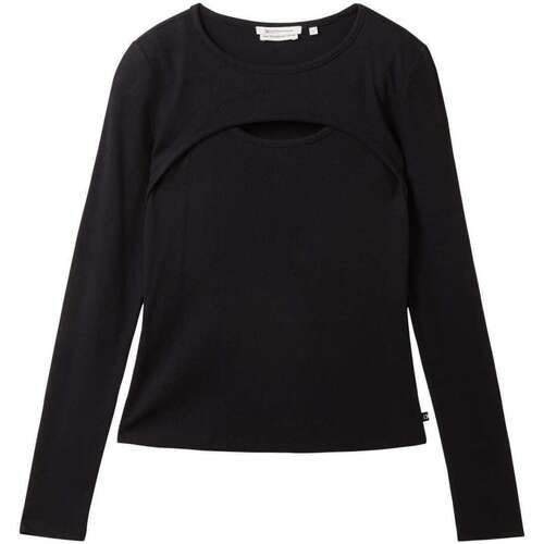 Vêtements Femme puffy sleeve logo sweatshirt Tom Tailor 159945VTAH23 Noir