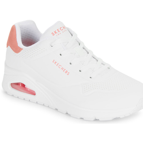 Chaussures Femme Baskets basses Skechers White UNO - POP BACK Blanc / Rose