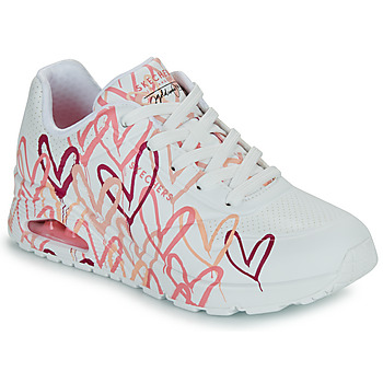 Chaussures Femme Baskets basses Skechers UNO GOLDCROWN - SPREAD THE LOVE Blanc / Rouge