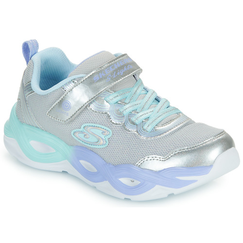 Chaussures Fille Baskets basses blue Skechers LIGHTS: TWISTY GLOW Argenté / Bleu / Violet