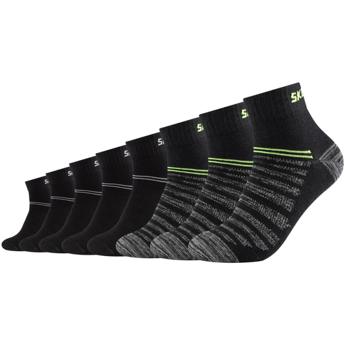 Sous-vêtements Chaussettes de sport Skechers 3PPK Unisex Mesh Ventilation Quarter Socks Noir