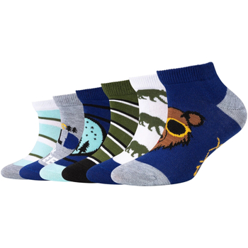 Sous-vêtements Garçon Chaussettes de sport Skechers 6PPK Boys Casual Animals Sneakrs Socks Multicolore