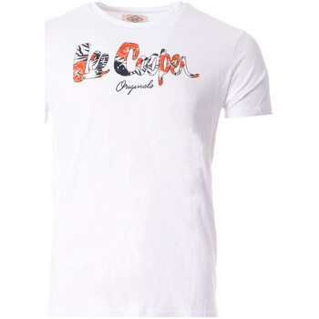 Vêtements Homme T-shirts Comes manches plaid Lee Cooper LEE-011116 Blanc