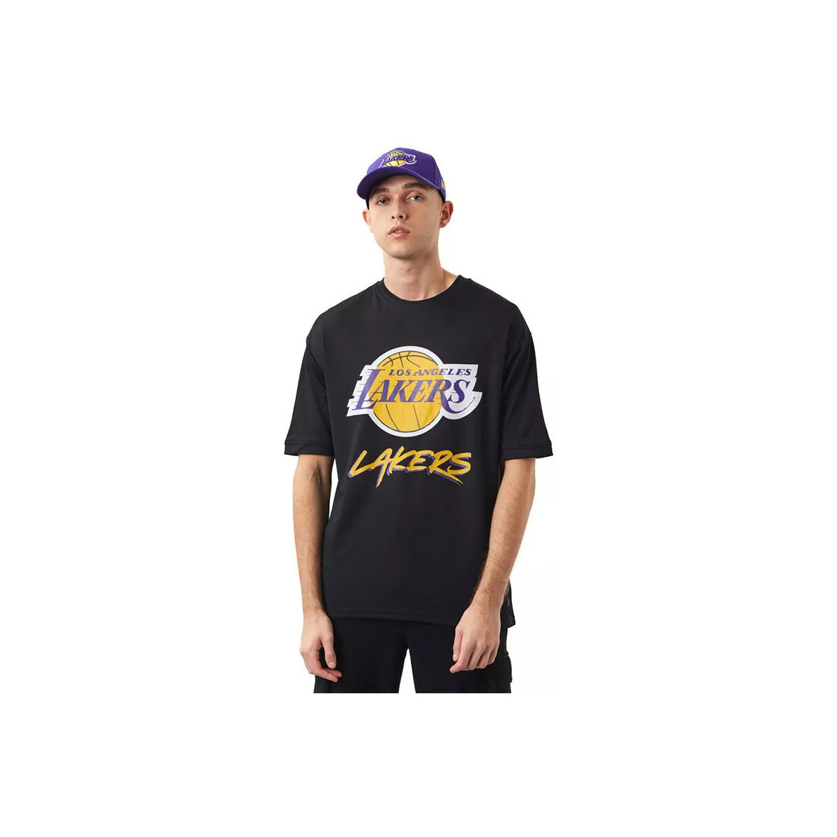 Vêtements Homme T-shirts & Polos New-Era LA Lakers NBA Script Noir