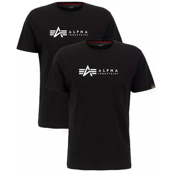 Vêtements Homme T-shirts & Polos Alpha Pack de 2   ALPHA LABEL Noir