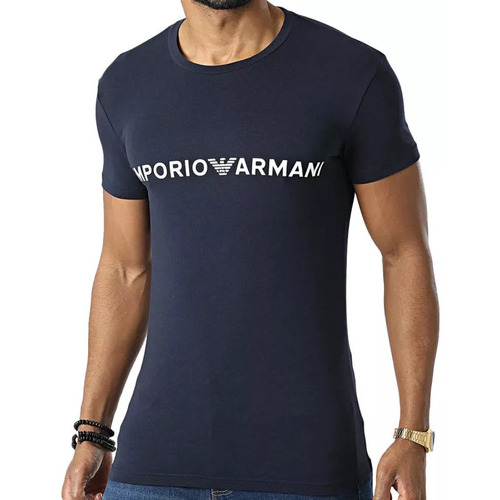 Vêtements Homme T-shirts & Polos Emporio Armani scarf-detail wool fedorani Tee-shirt Bleu
