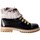 Chaussures Femme Boots Les Tropéziennes par M Belarbi Bottine Fourure Cuir Lacen Noir