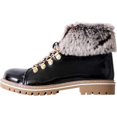 Chaussures Femme Boots Boots RAGE AGE RA-88-06-000415 101larbi Bottine Fourure Cuir Lacen Noir