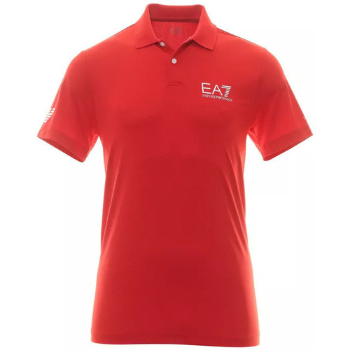 Vêtements Homme T-shirts & Polos Camiseta azul marino con logo pequeño plateado EA7 Core ID de Armanini Polo Rouge