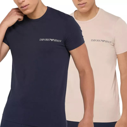 Vêtements Homme T-shirts & Polos EMPORIO ARMANI logo-embroidered crew sweatshirtni Pack de 2 Multicolore