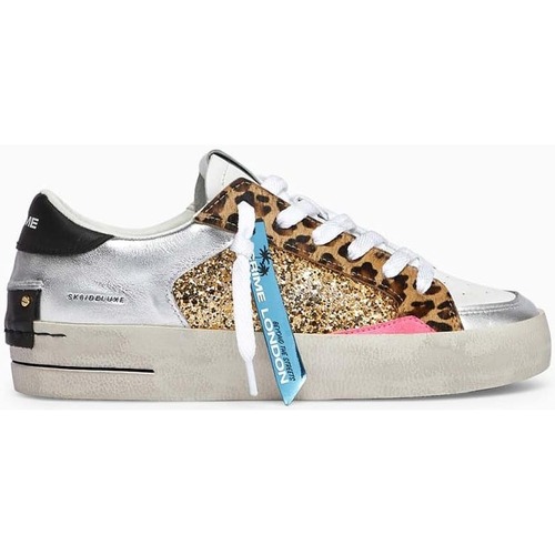Chaussures Femme Baskets basses Crime London SK8 DELUXE ANIALIER-GOLD Blanc
