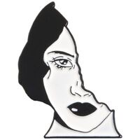 Montres & Bijoux Femme Broches / Epingles Clj Charles Le Jeune Pin's Face femme vivante Noir