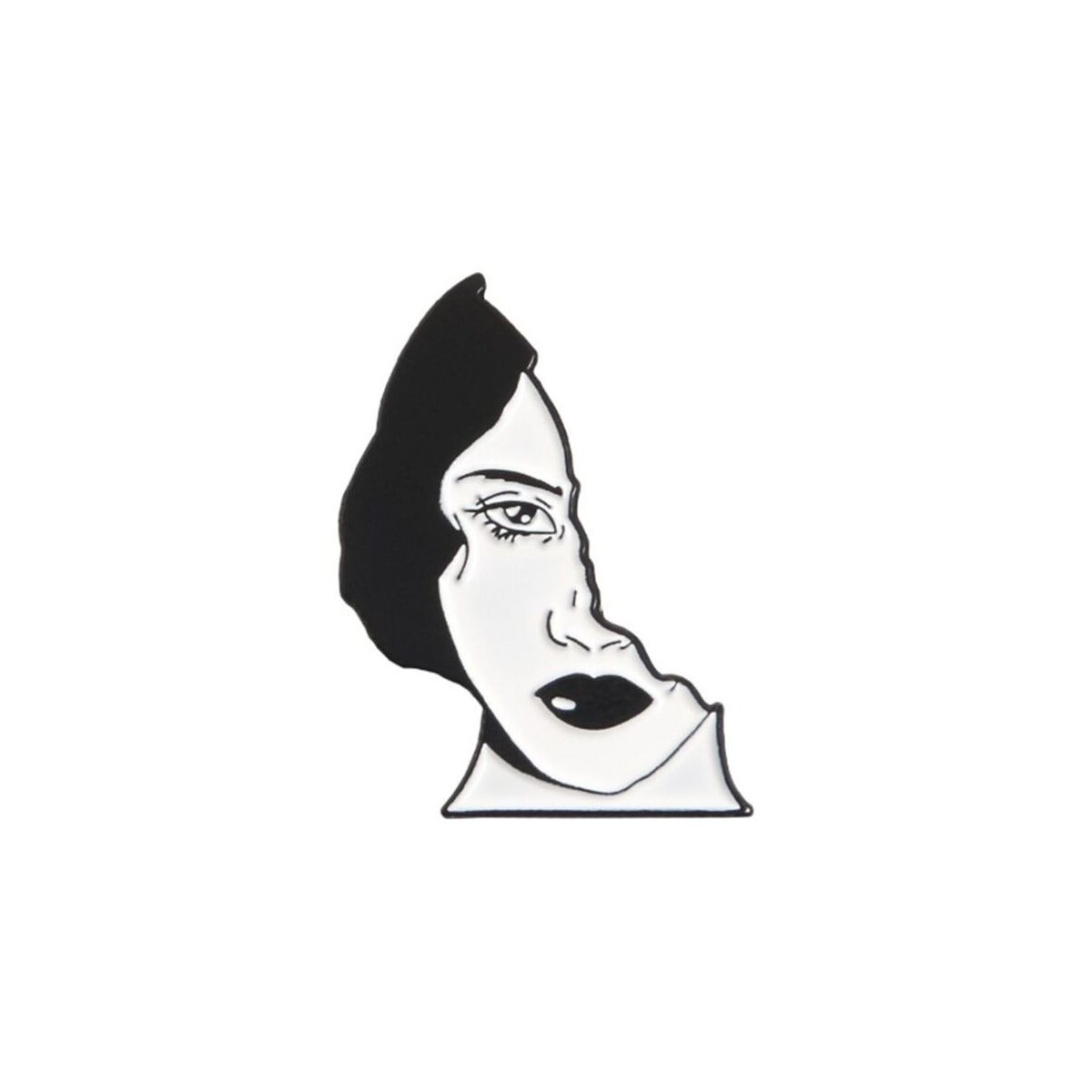Montres & Bijoux Femme Broches / Epingles Clj Charles Le Jeune Pin's Face femme vivante Noir