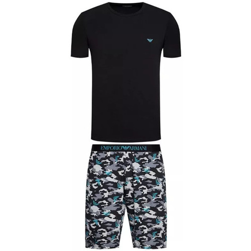 Vêtements Homme Pyjamas / Chemises de nuit Emporio contrasting-collar Armani rear button-fastening dress Blueni Pyjama Noir