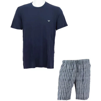 Vêtements Homme Pyjamas / Chemises de nuit emporio armani black denim shorts Pyjama Bleu
