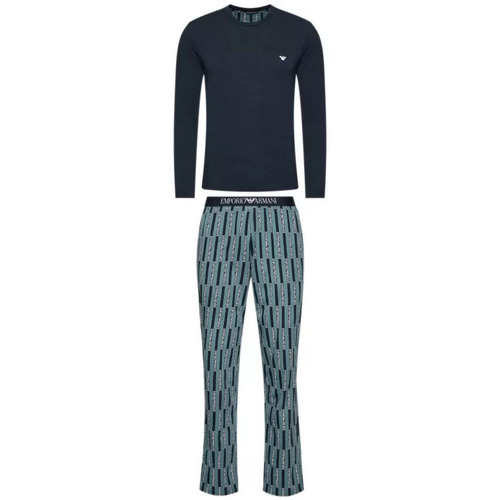 Vêtements Homme Pyjamas / Chemises de nuit trainers emporio armani x3x126 xn029 q495 blk blk blk platino Pyjama Bleu