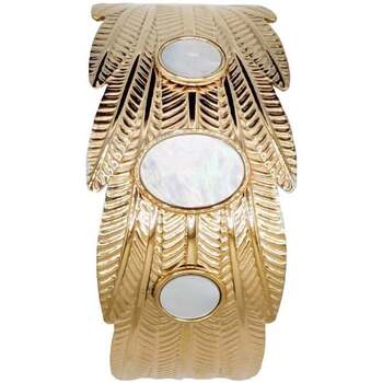 Montres & Bijoux Femme Bracelets Douceur d intéri Bracelet doré Plume Doré