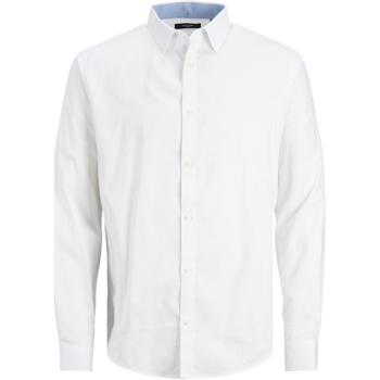 Vêtements Homme Chemises manches longues Jack & Jones 12248389 JPRBLABELFAST SHIRT L/S PS WHITE Blanc