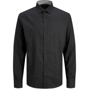 Vêtements Homme Chemises manches longues Jack & Jones 12248389 JPRBLABELFAST SHIRT L/S PS BLACK Noir
