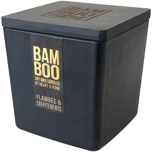 Les parfums frais Bougies / diffuseurs Kontiki Grande bougie heart and home bambou flambée et crépitements Noir