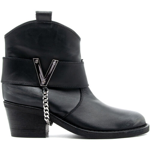 Chaussures Femme Bottines Via Roma 3953-MALIBU-NERO Noir