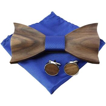 Vêtements Homme Cravates et accessoires Clj Charles Le Jeune Noeud papillon noué Design boisé Bleu