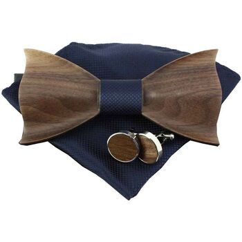 Vêtements Homme Cravates et accessoires Clj Charles Le Jeune Noeud papillon noué Design boisé Marine