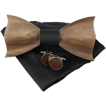 cravates et accessoires clj charles le jeune  noeud papillon noué design boisé 
