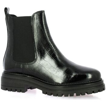 Chaussures Femme Boots Impact Boots cuir croco Noir