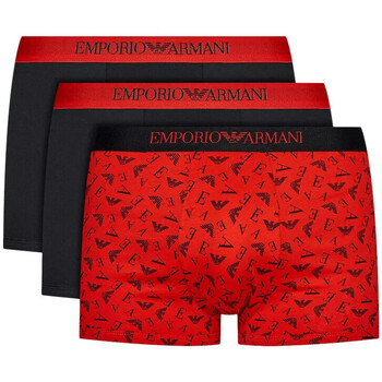 Sous-vêtements Homme Boxers Emporio Armani geometric-pattern print scarf Pack 3 Rouge