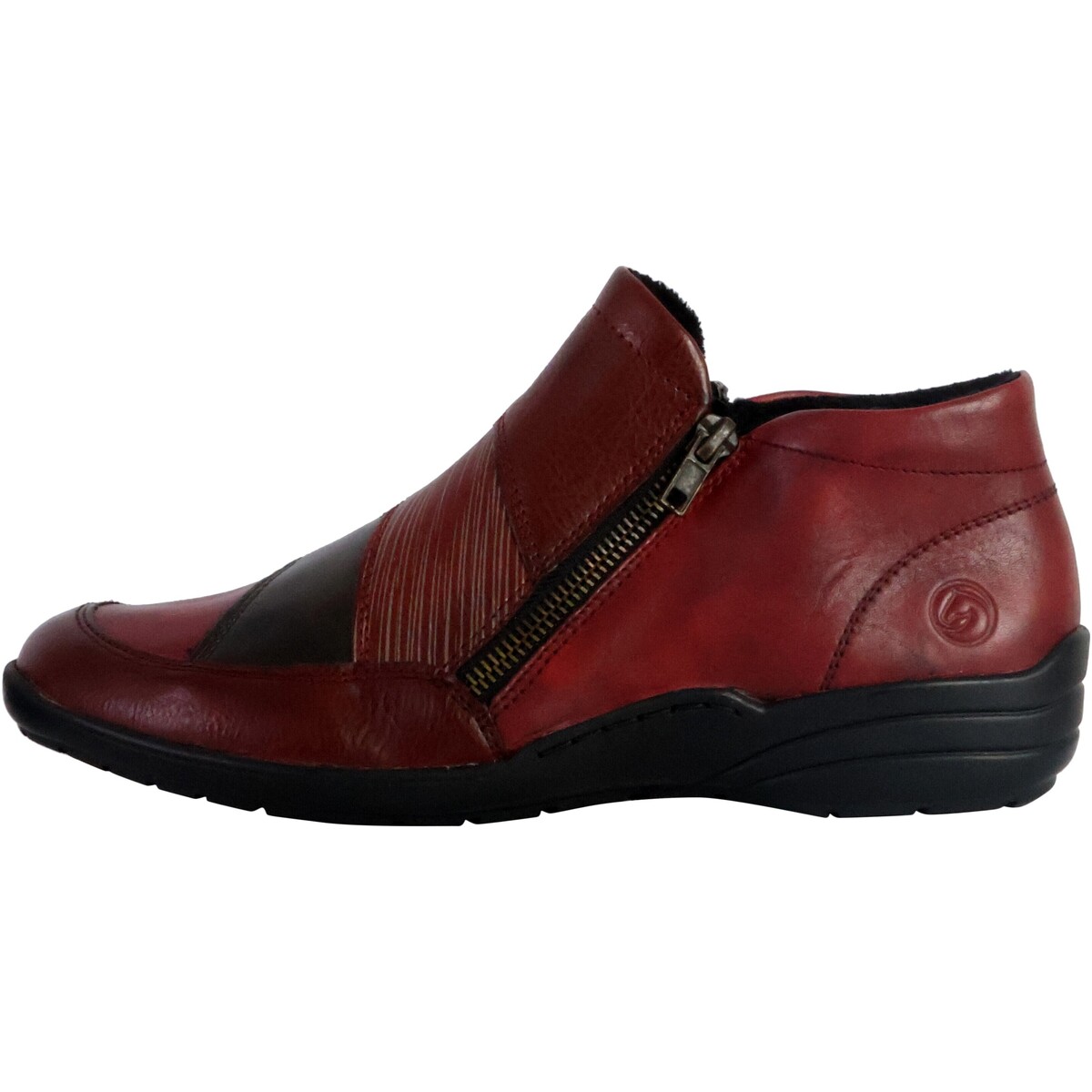 Chaussures Femme Boots Remonte Derby Cuir Rouge
