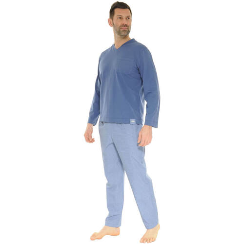 Vêtements Homme Pyjamas / Chemises de nuit Pilus PYJAMA LONG BLEU BERTIN Bleu